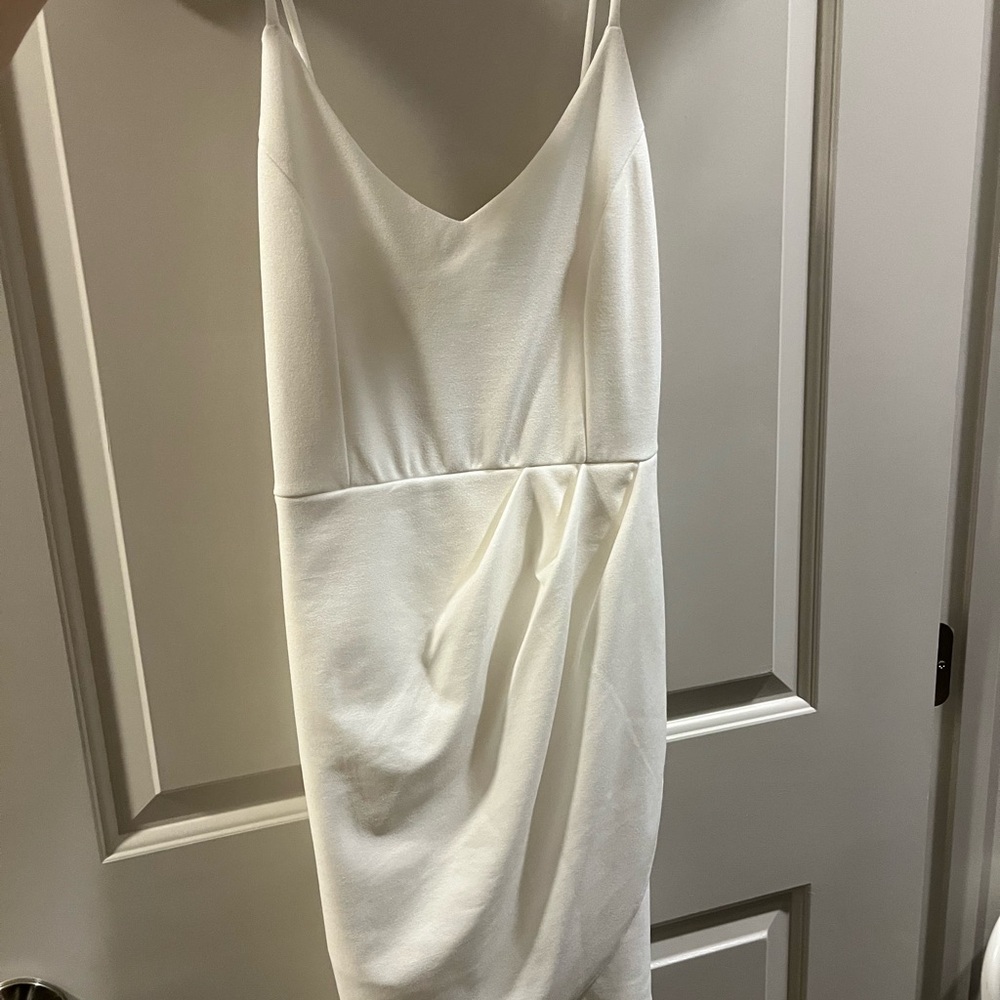 Elegant White thin strap Dress